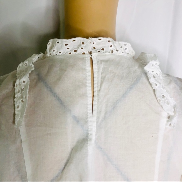 SOLD Zara White Eyelet Victorian Blouse - Picture 7 of 10